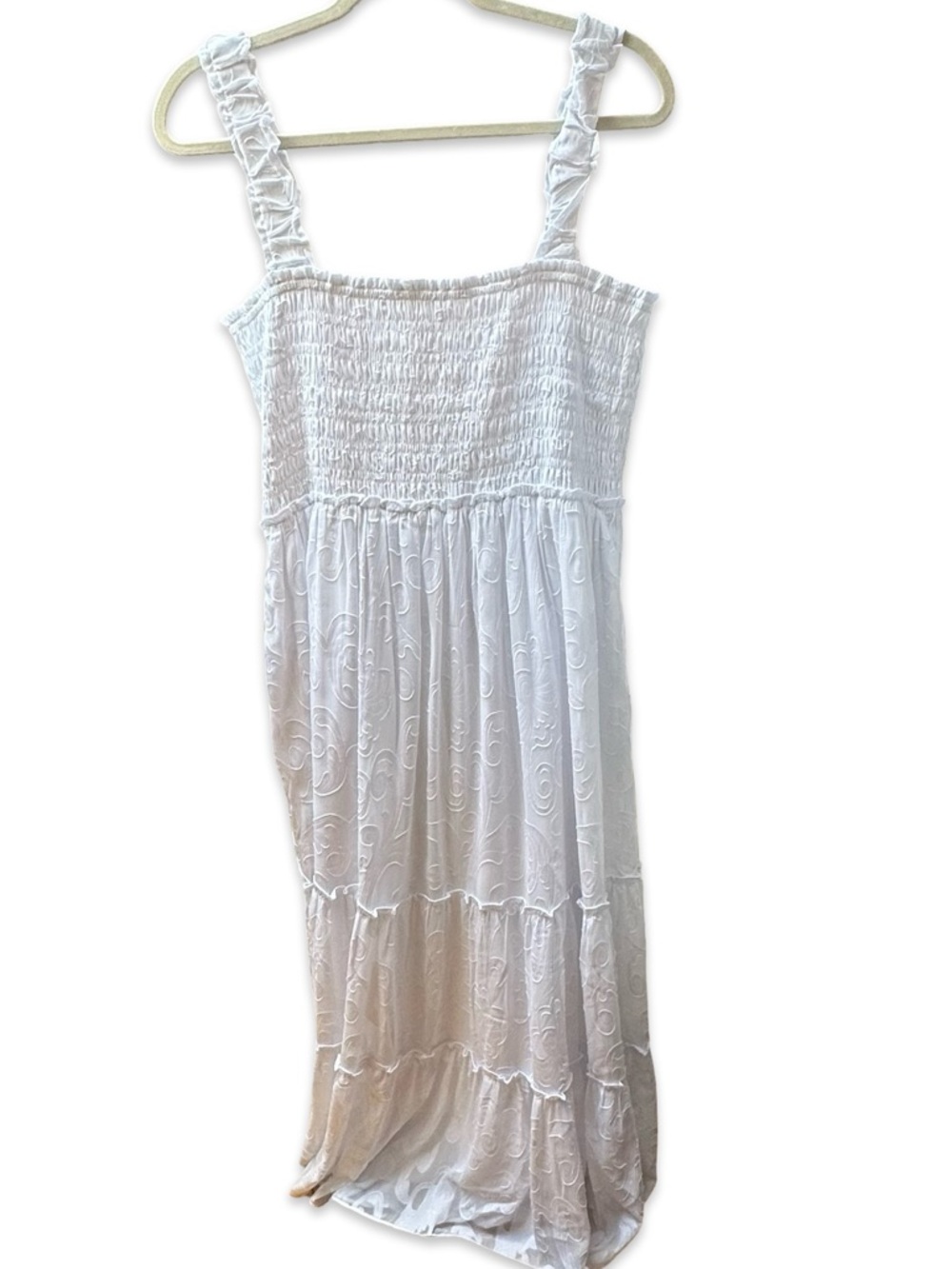 LILLY PULITZER Hadly Smocked Bodice Maxi Dress Resort White Crepe Swirl  XL $248 - Picture 9 of 15
